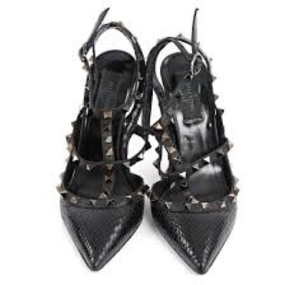 Valentino Black Watersnake Rockstud heels (37.5)